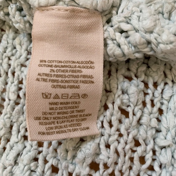 Free People Songbird Popcorn Pullover Sweater Aqua Size Medium - Picture 6 of 8